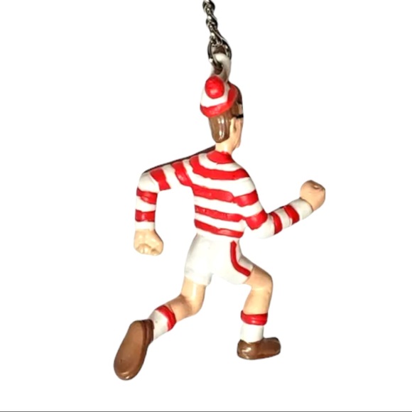 VTG Where's Waldo Keychain Wally Character Number 2 Keyring Bagtag Zipper Pull - Picture 4 of 5